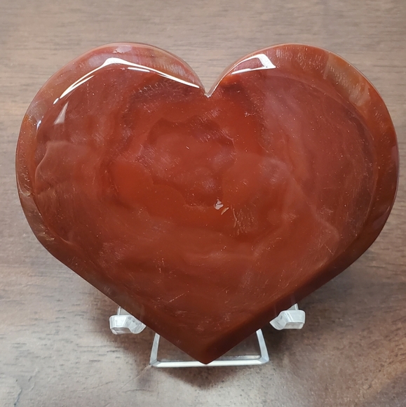Carnelian Crystal Heart With Druzy - Picture 6 of 13